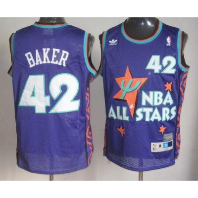 Milwaukee Bucks #42 Vin Baker Purple 1995 All-Star Throwback Stitched NBA Jersey Men's